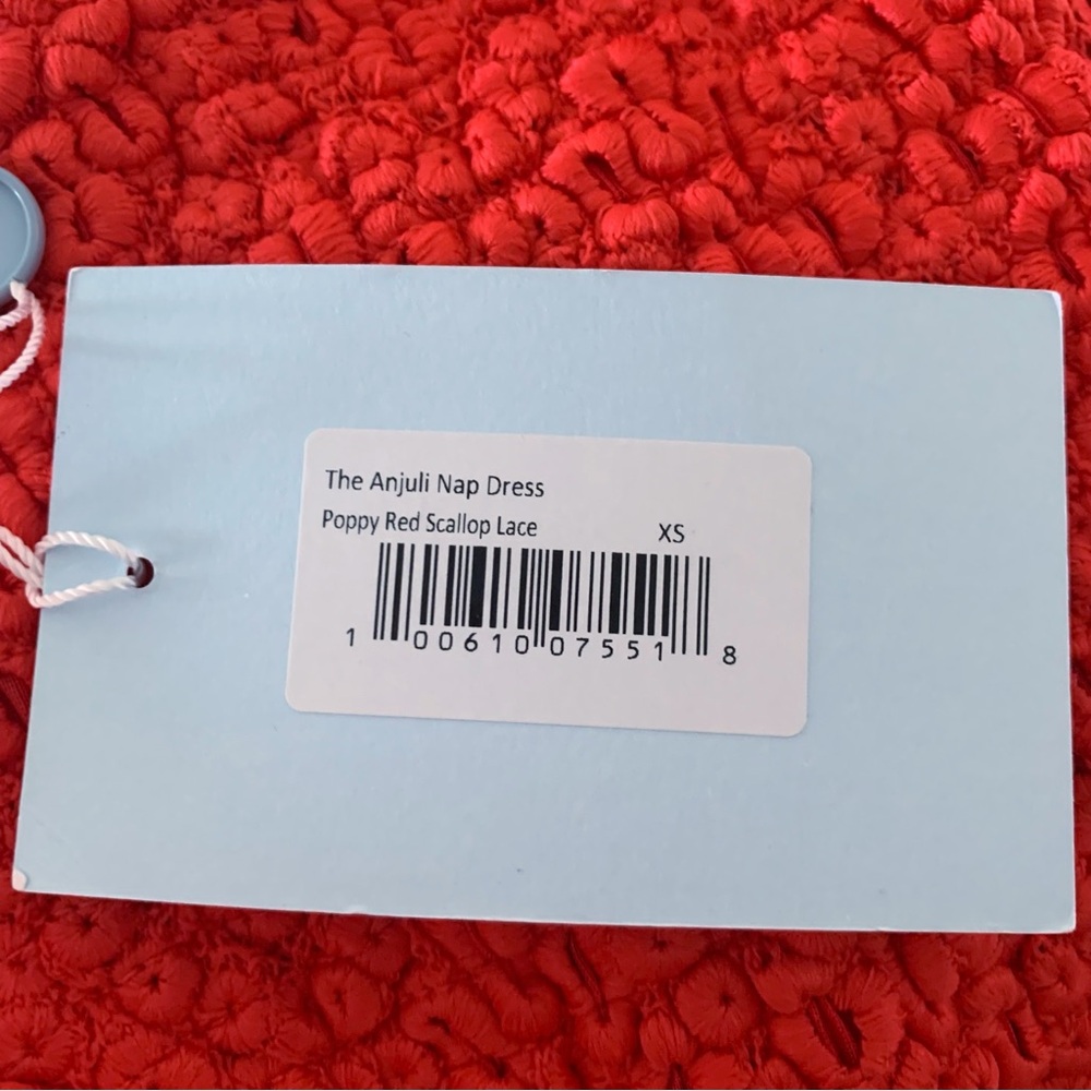 NWT Hill House The Anjuli Nap Dress Poppy Red Scallop Lace - Picture 8 of 11